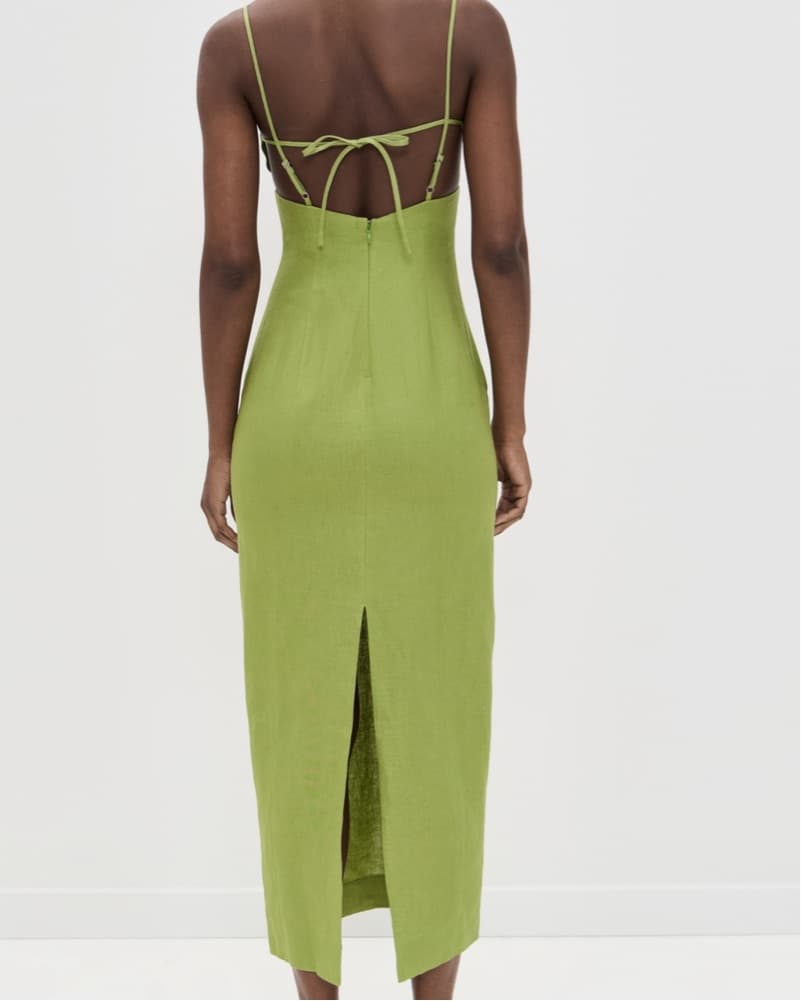 Green Reformation Malibu Linen Dress  - Image 2