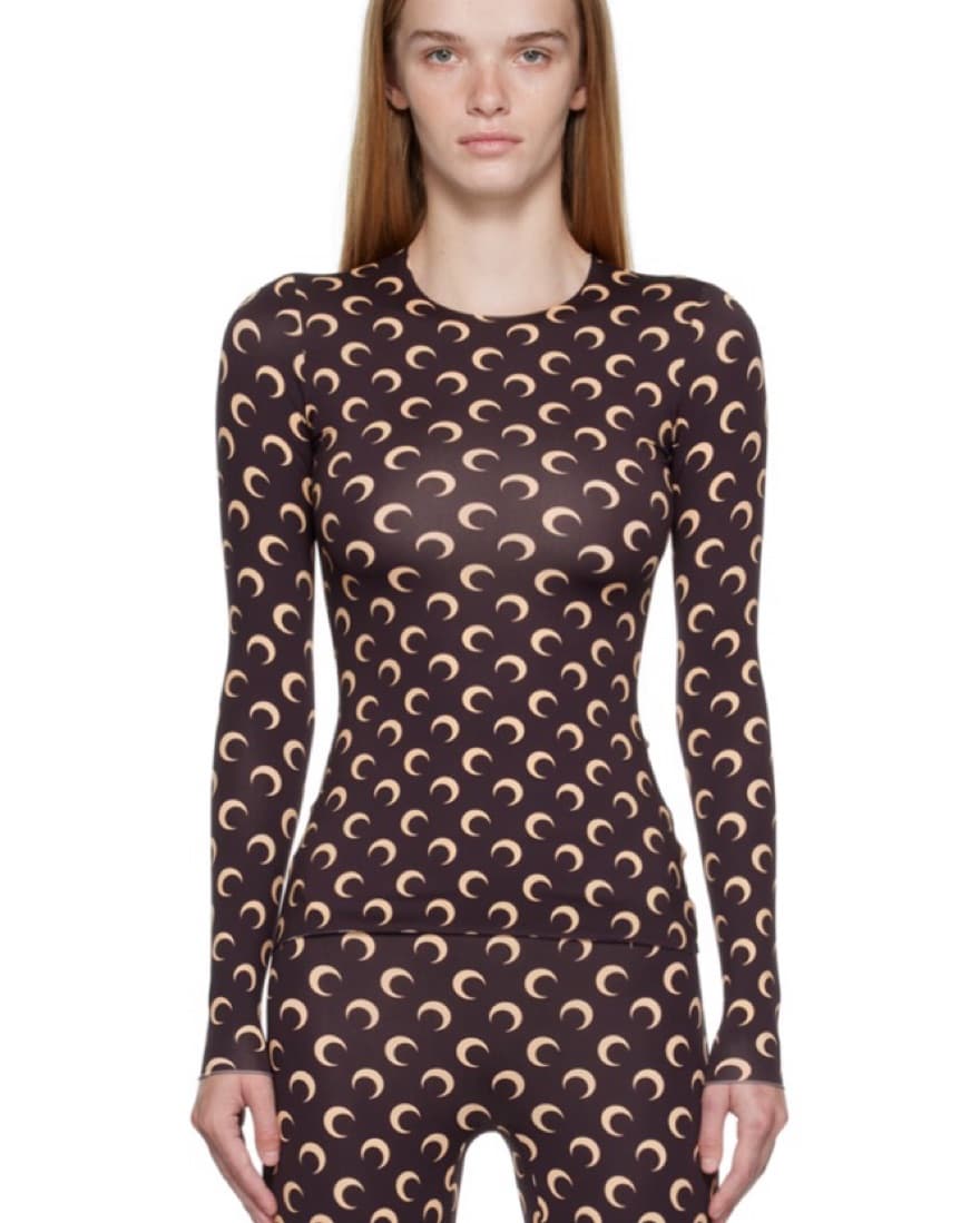 Marine Serre Brown Moon Long Sleeve - Image 1
