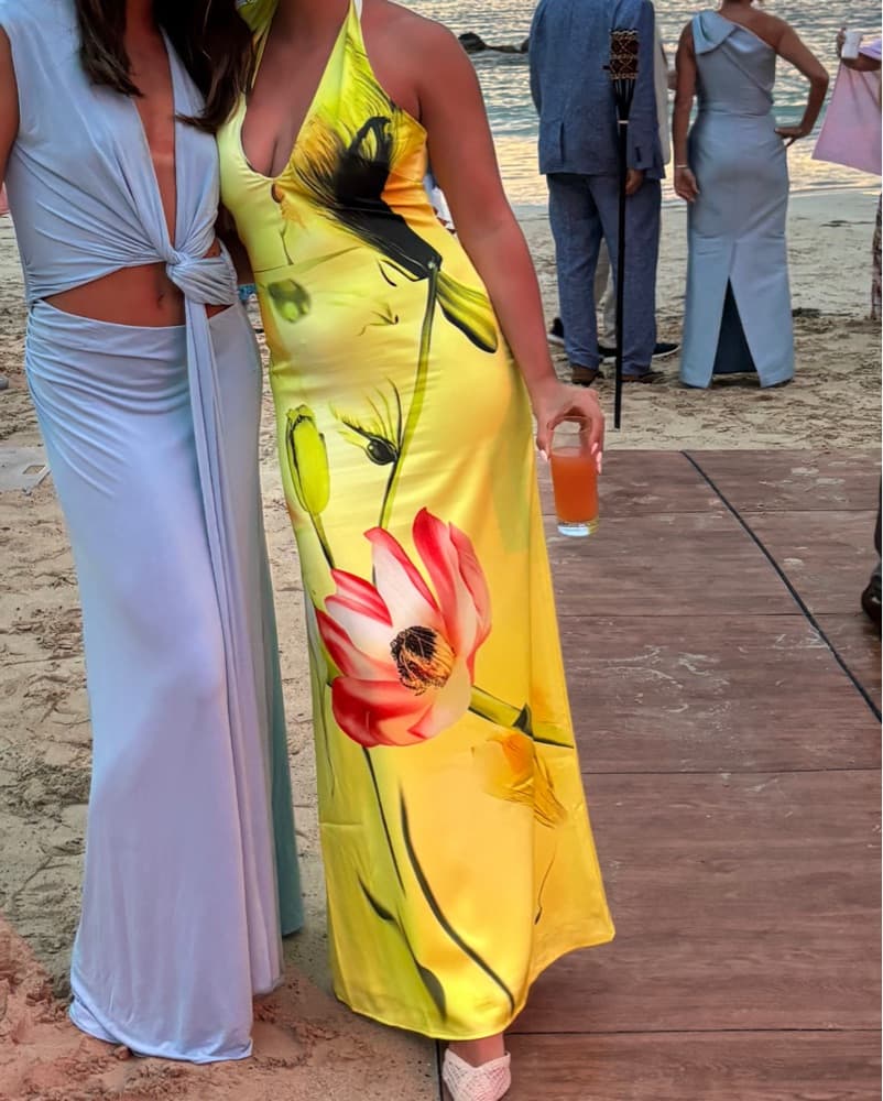 JW PEI Floral Satin Dress - Image 3