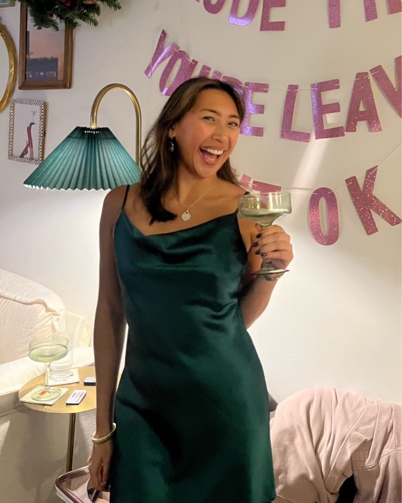 Princess Polly Green Satin Slip Dress - Image 2