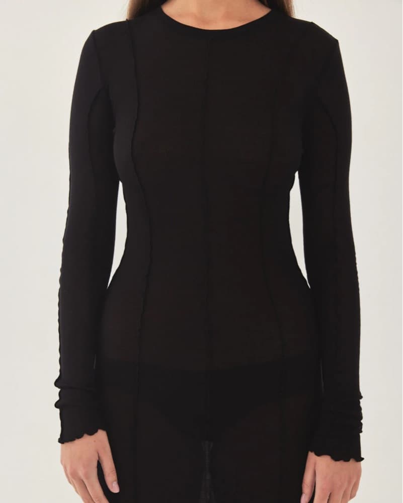 De Rococo Long Sleeve Sheer Maxi Dress - Image 4