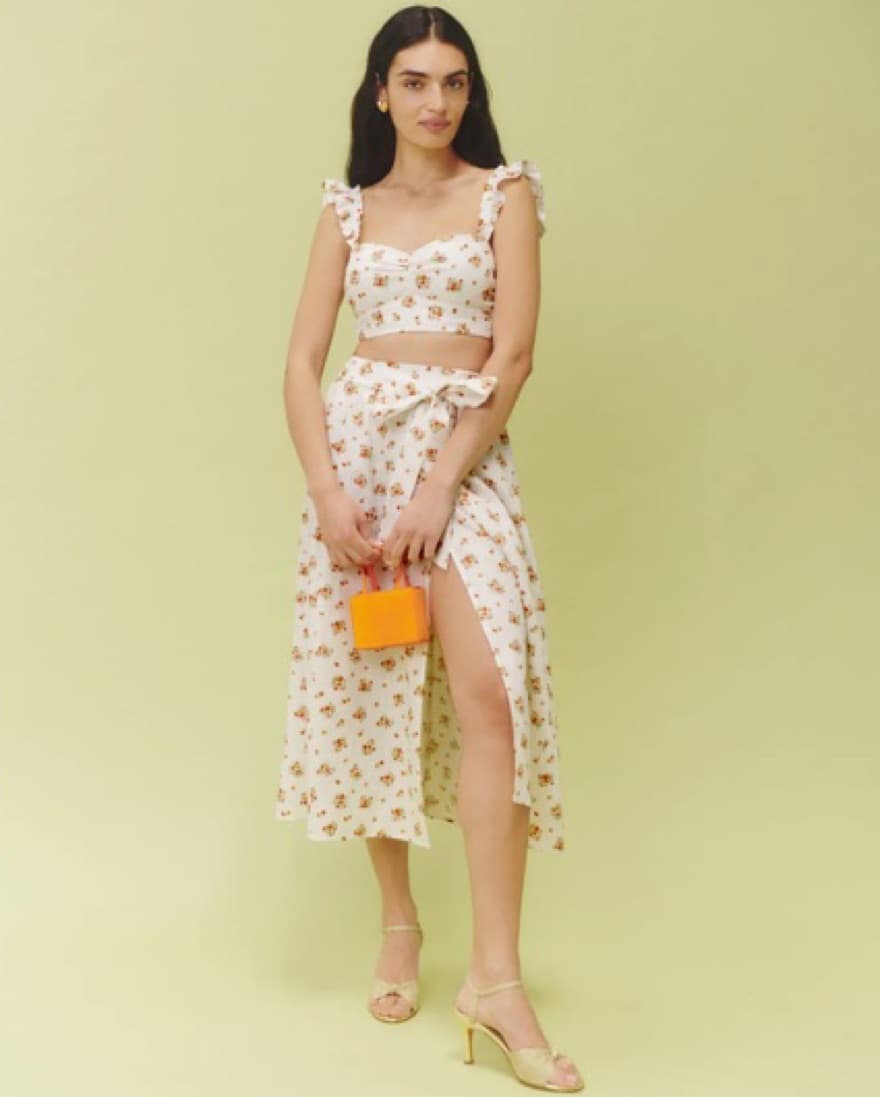 Reformation Linen 2 Piece Skirt Set - Image 1