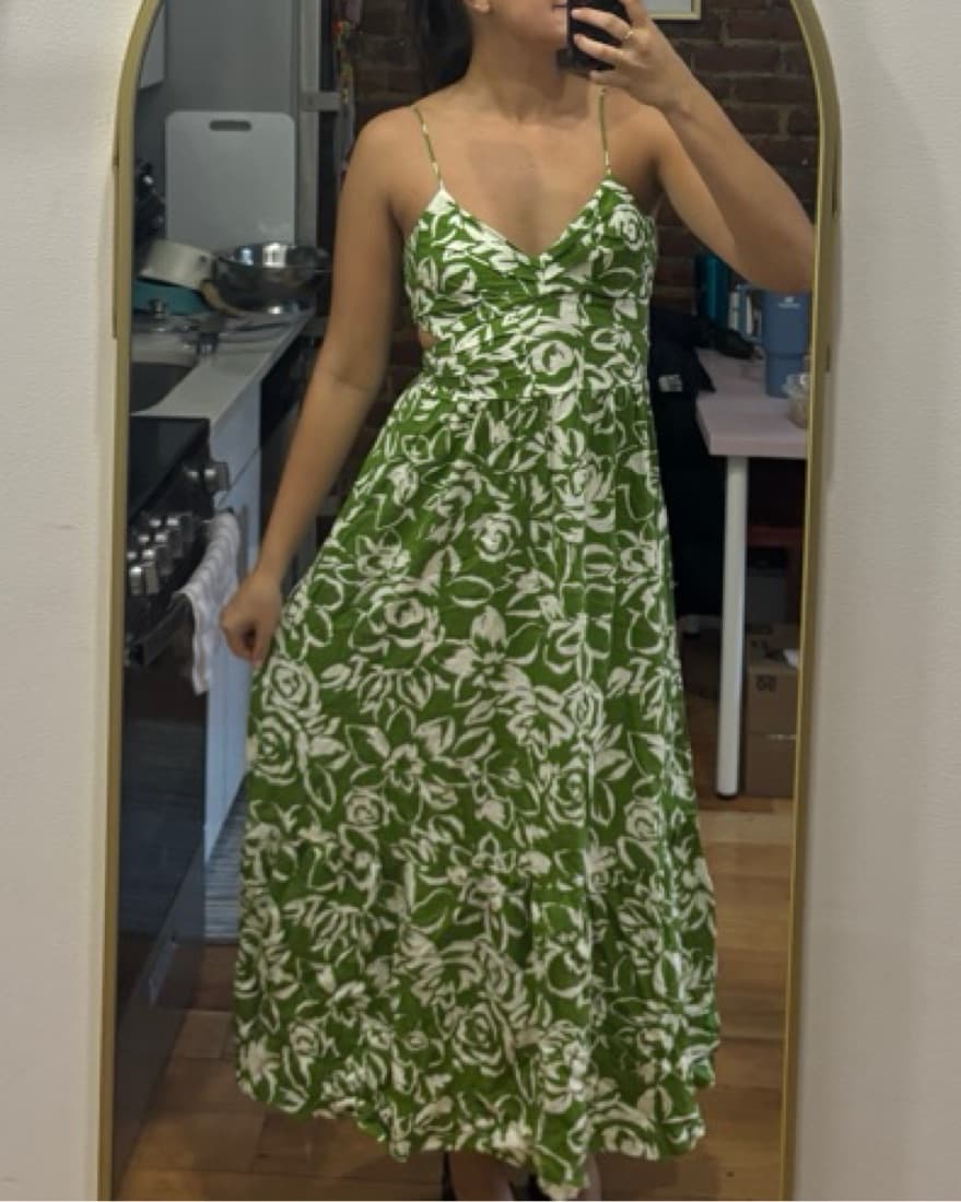 Girly Floral Midi Dress - Image 1