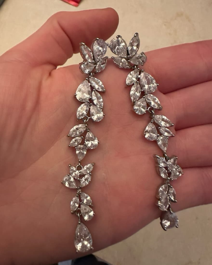 Crystal Flower Statement Earring - Image 2