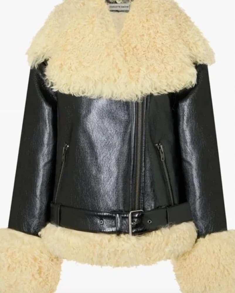 Charlotte Simone Shearling Moto Jacket - Image 3