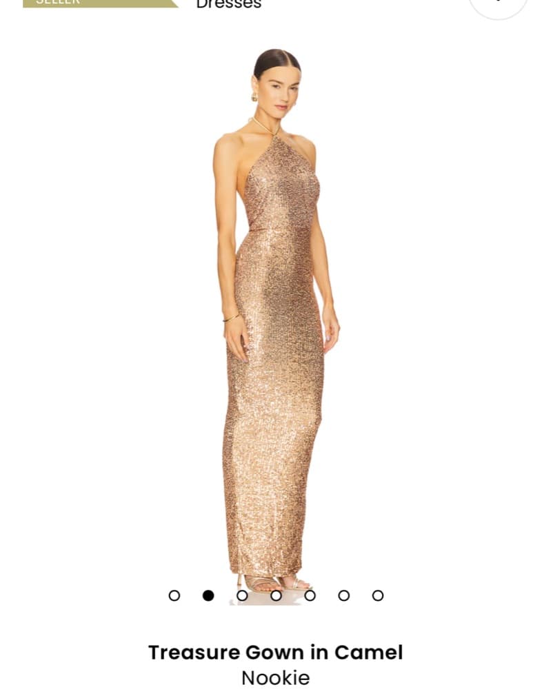 Sexy Gold Sequin Evening Gown - Image 1