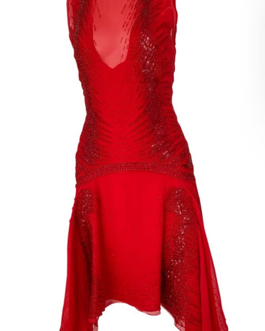 Roberto Cavalli Red Silk Dress - Image 1