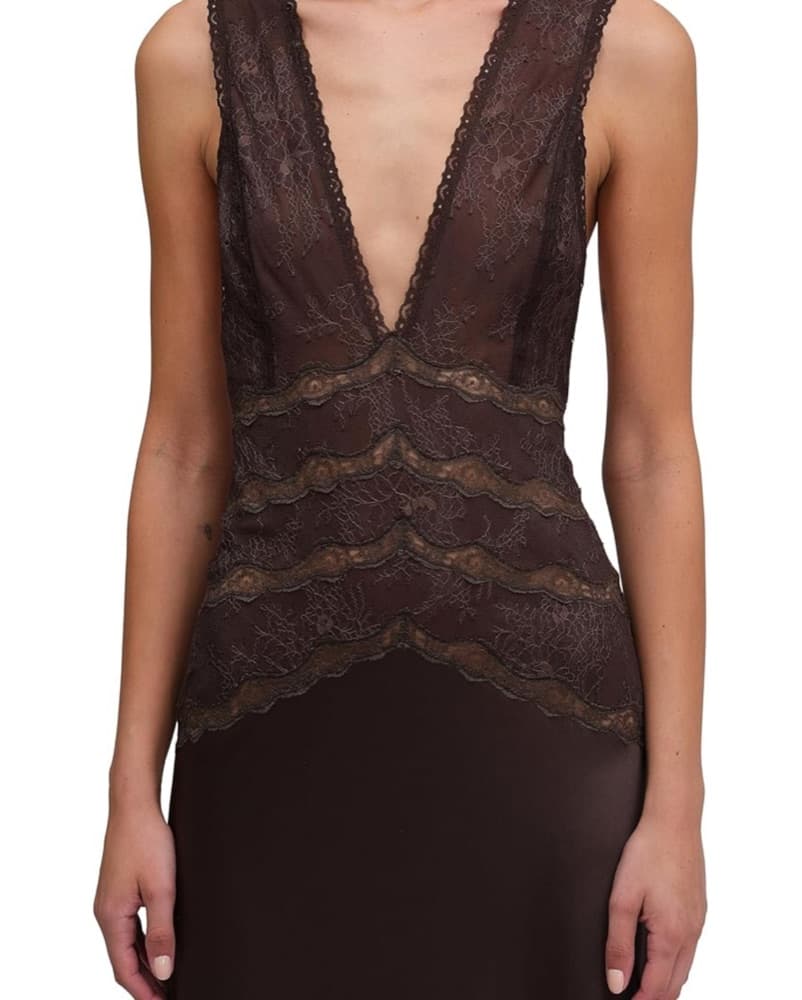 Ronny Kobo Naila Lace Dress In Brown - Image 2
