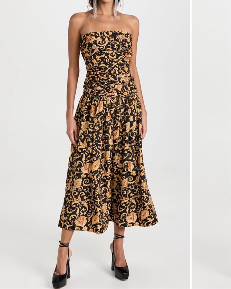 Captivating Floral Midi Dress - Image 1