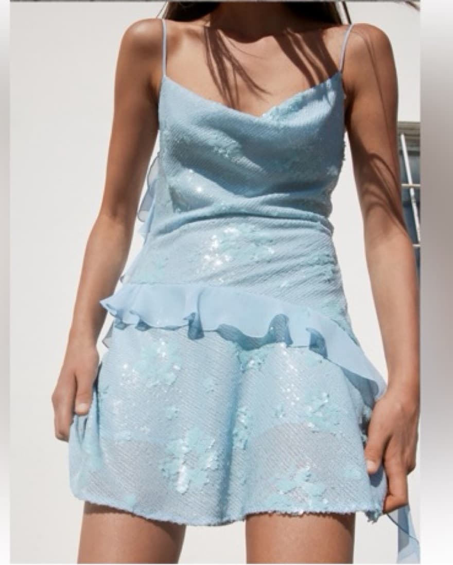 Shimmer Satin Slip Dress - Image 1