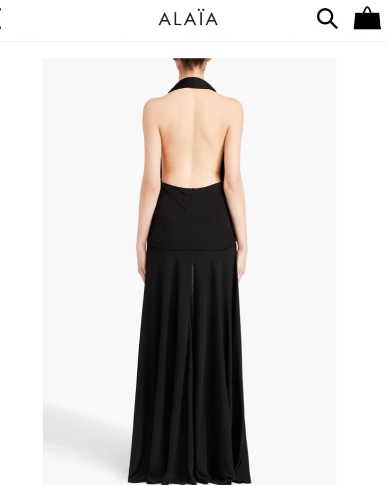 Alaia Sophisticated Halter Black Gown - Image 3