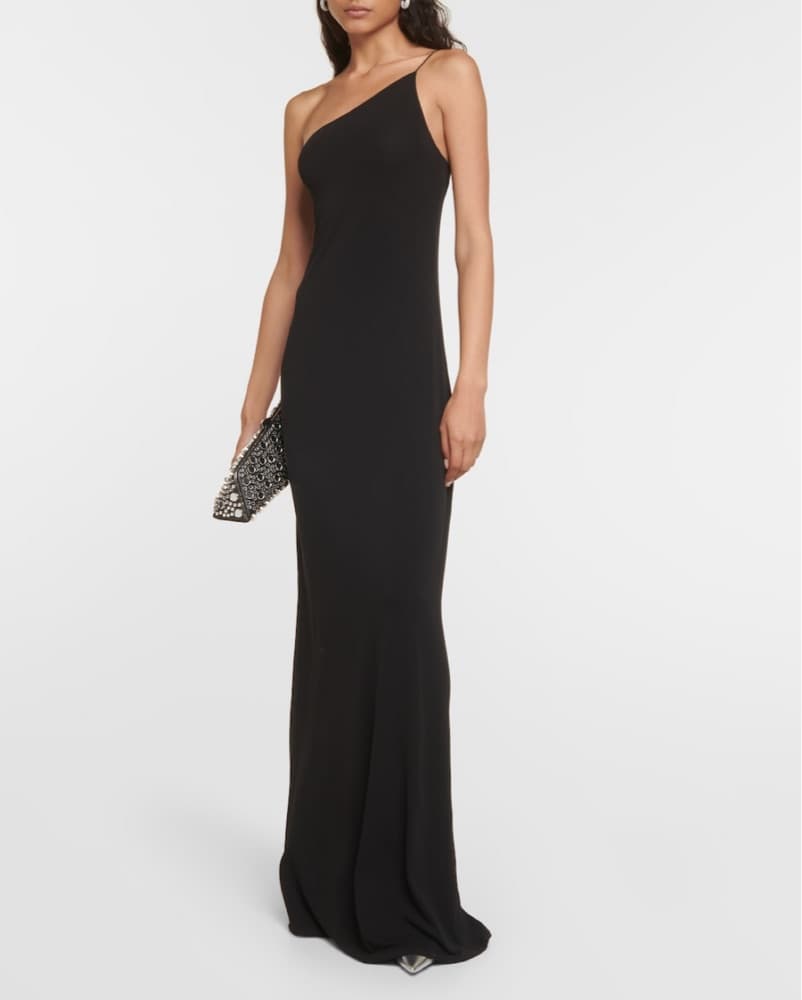 Nili Lotan One-Shoulder Black Maxi Dress - Image 1