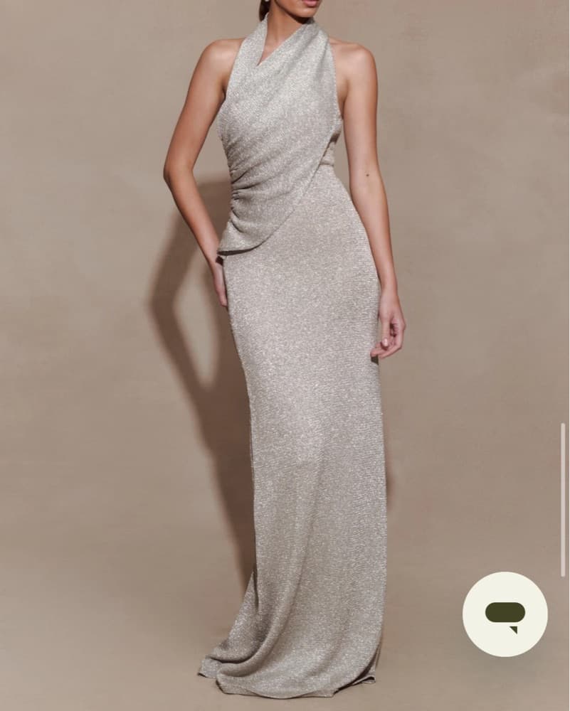 Meshki Elma Lurex Silver Maxi Dress - Image 5