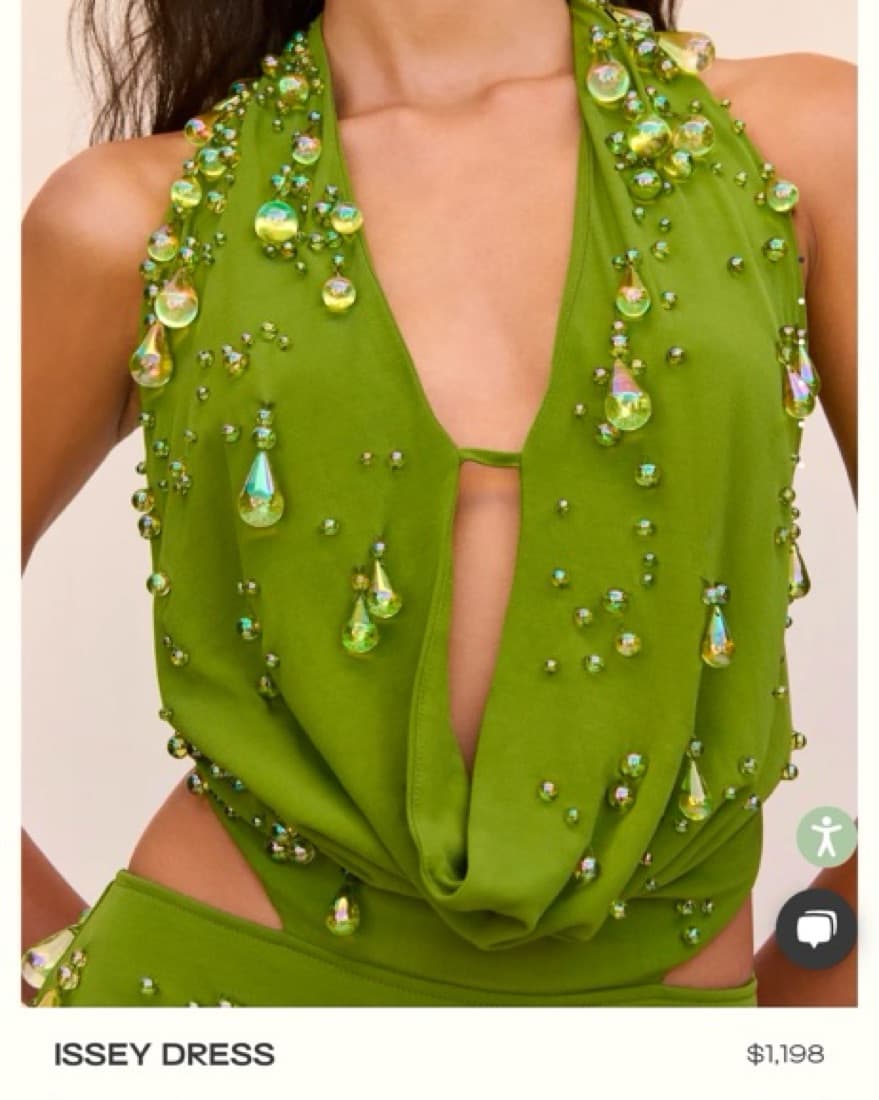 Cult Gaia Issey Green Beaded Dress by Cult Gaia | Pickle