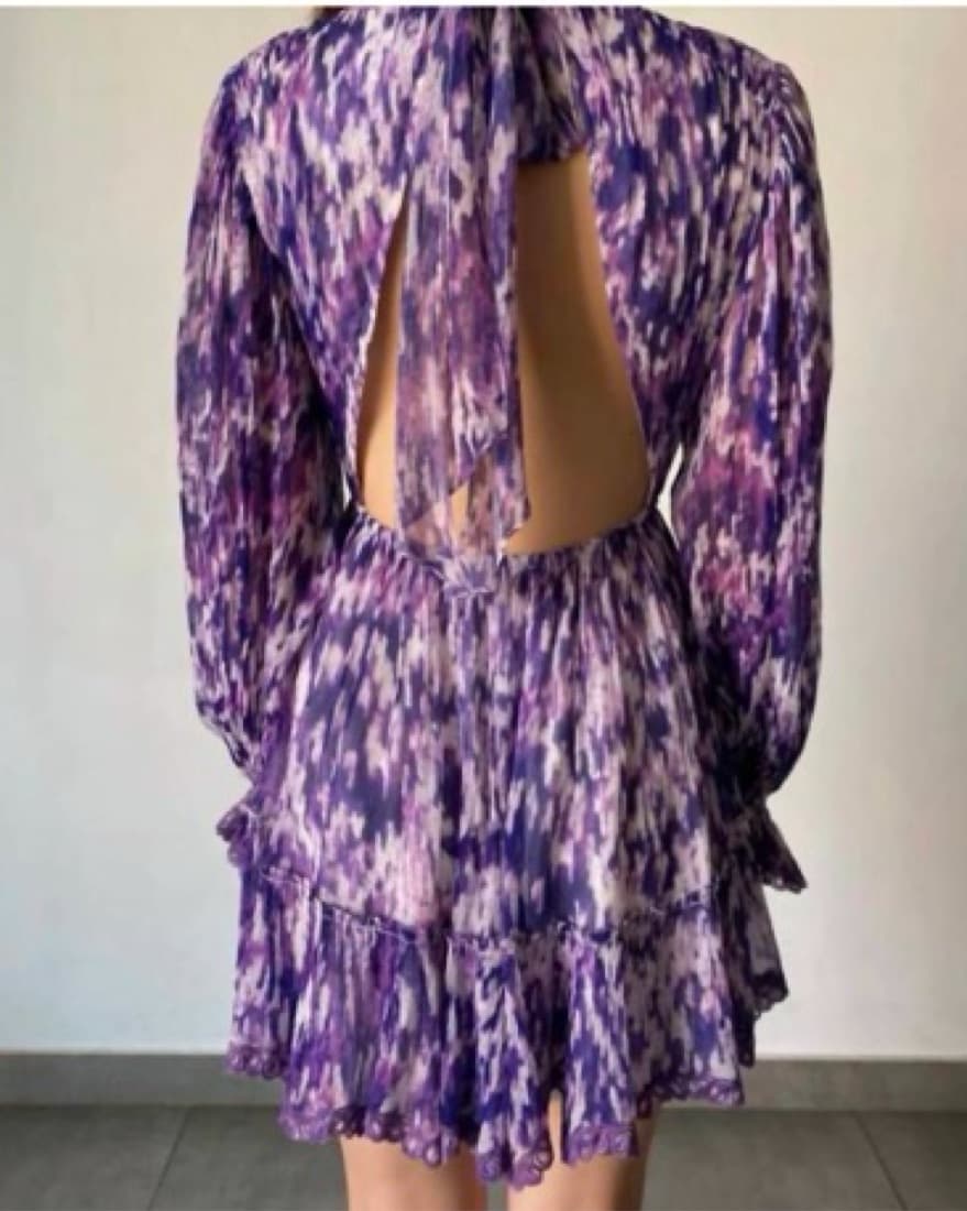 Hemant & Nandita Purple Mini Dress - Image 3