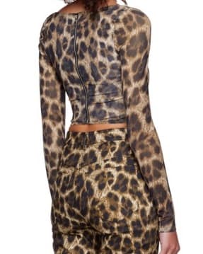 Miaou Brown Leopard Long Sleeve Corset - Image 3