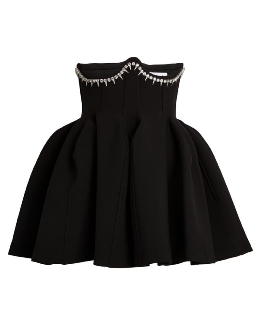 $1195 Area Crystal Spike Godet Skirt - Image 3