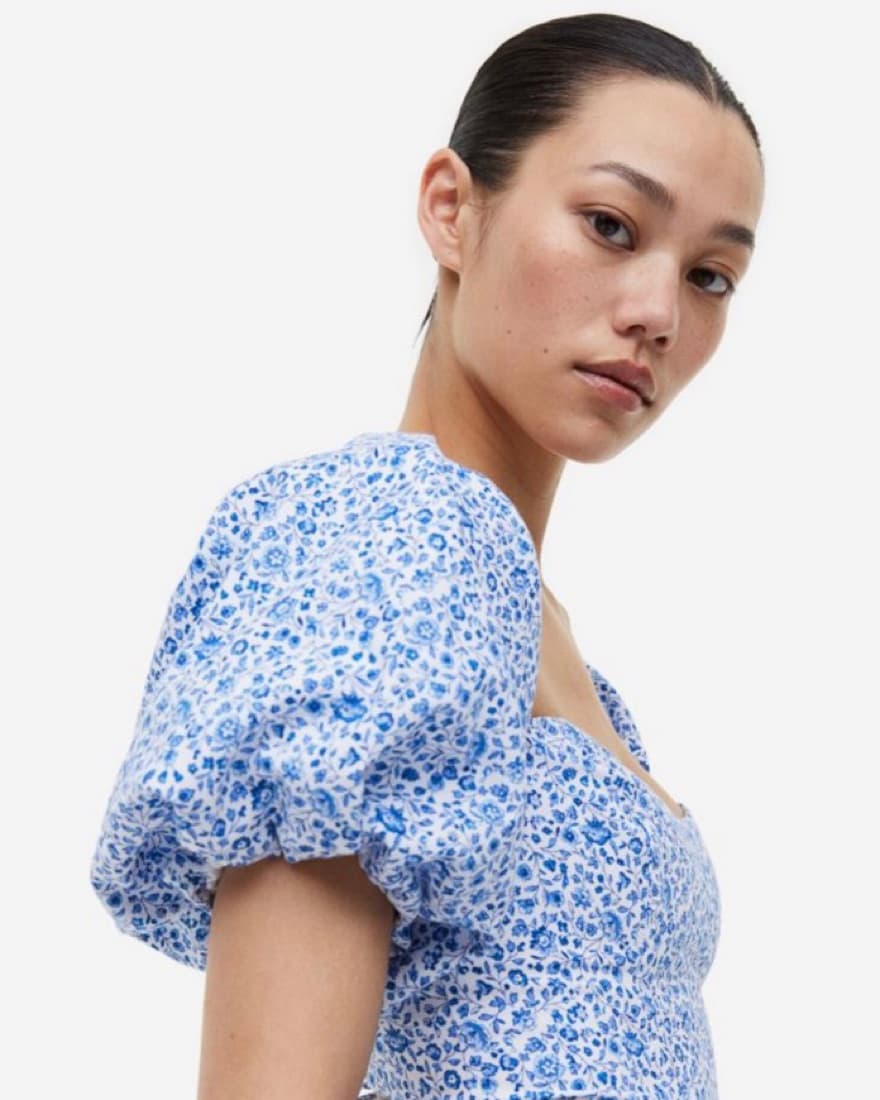 H&M Off-the-shoulder puff-sleeved dress - Image 3