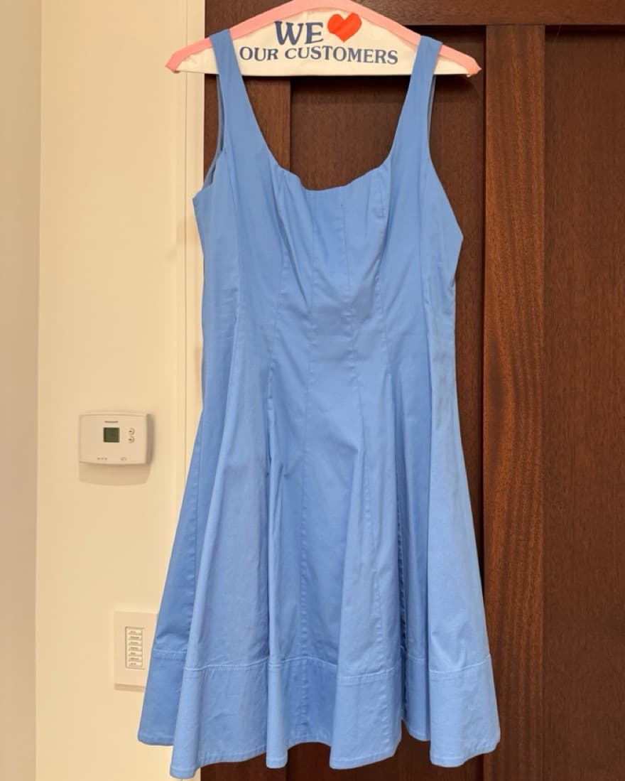Staud Wells Mini Dress in Blue  - Image 2