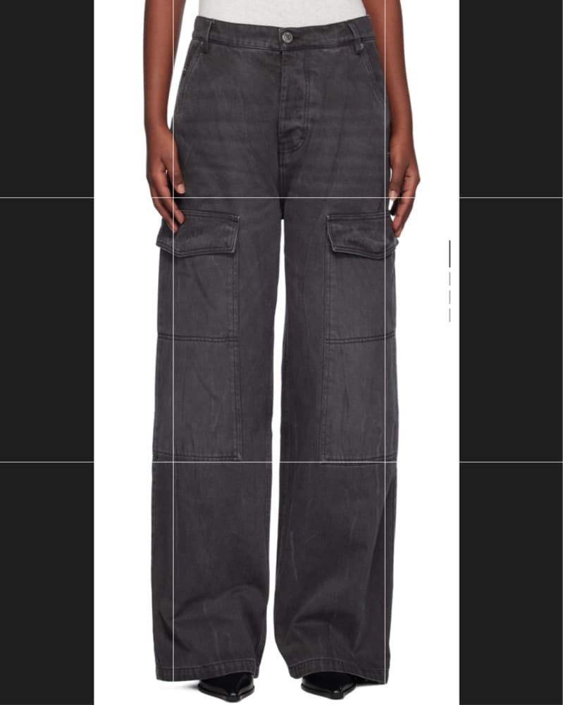Ami Paris Baggy Denim Cargo Pants  - Image 1
