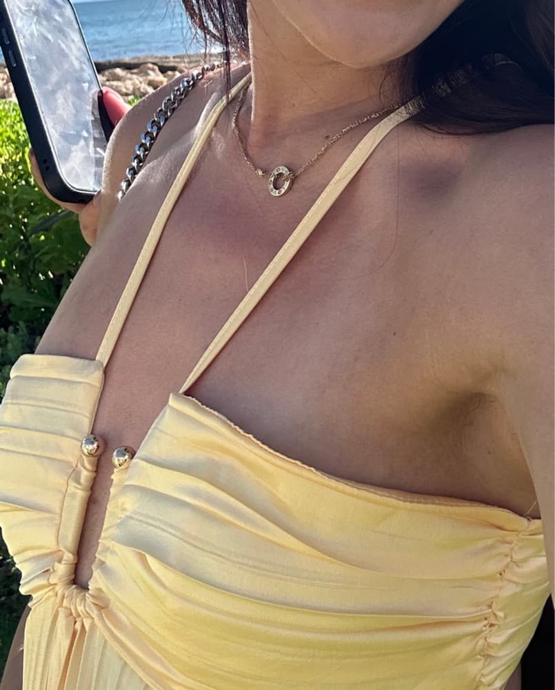 Yellow Floor Length Halter Dress - Image 3