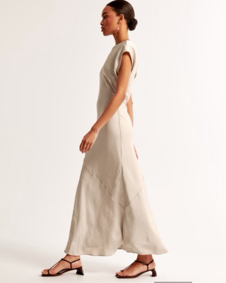 Short Sleeve Satin Maxi Dress - Image 2