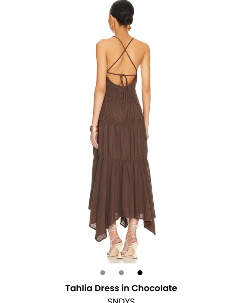 Flowing Chocolate Maxi Dress - Image 3