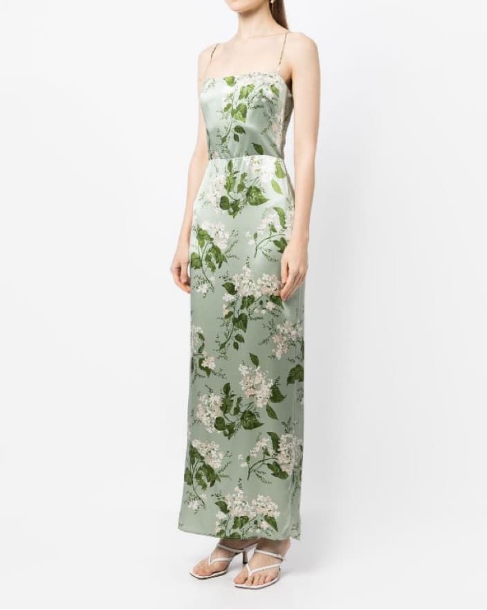 Reformation Frankie Green Silk Dress  - Image 2