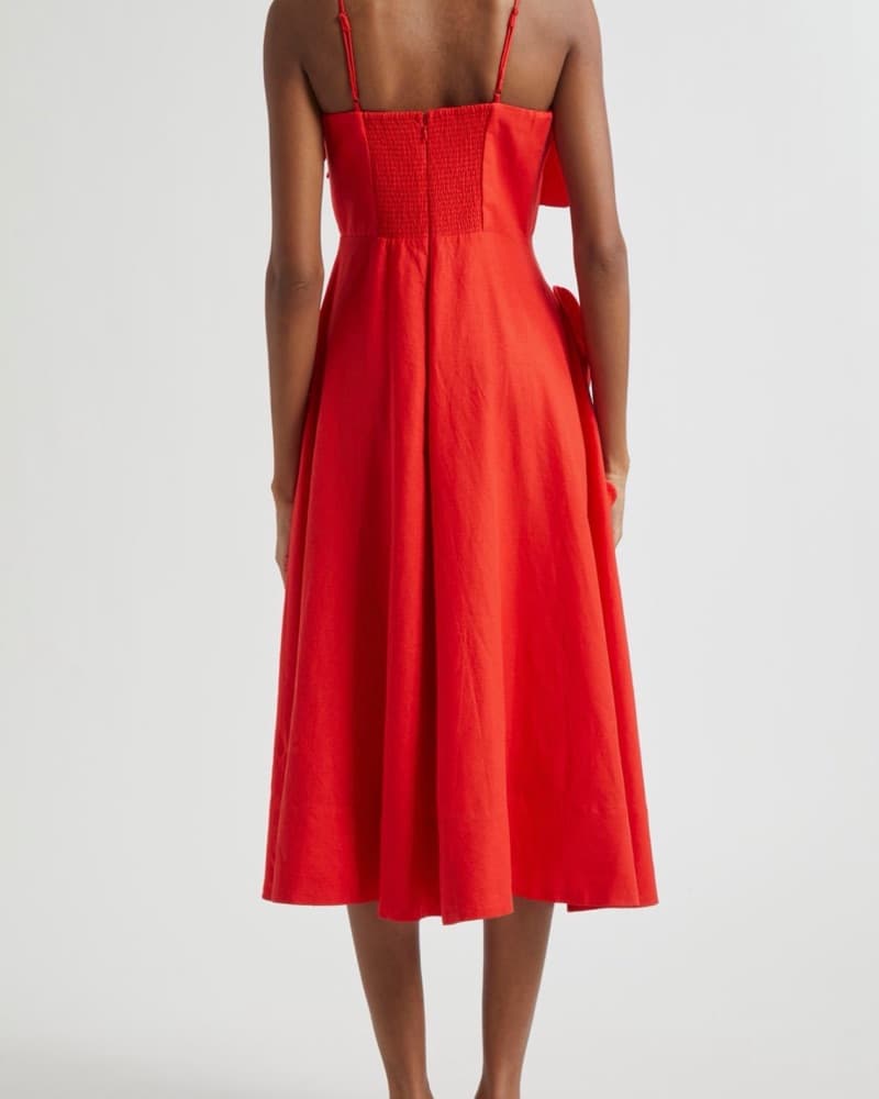 Vibrant Red Midi Dress - Image 3