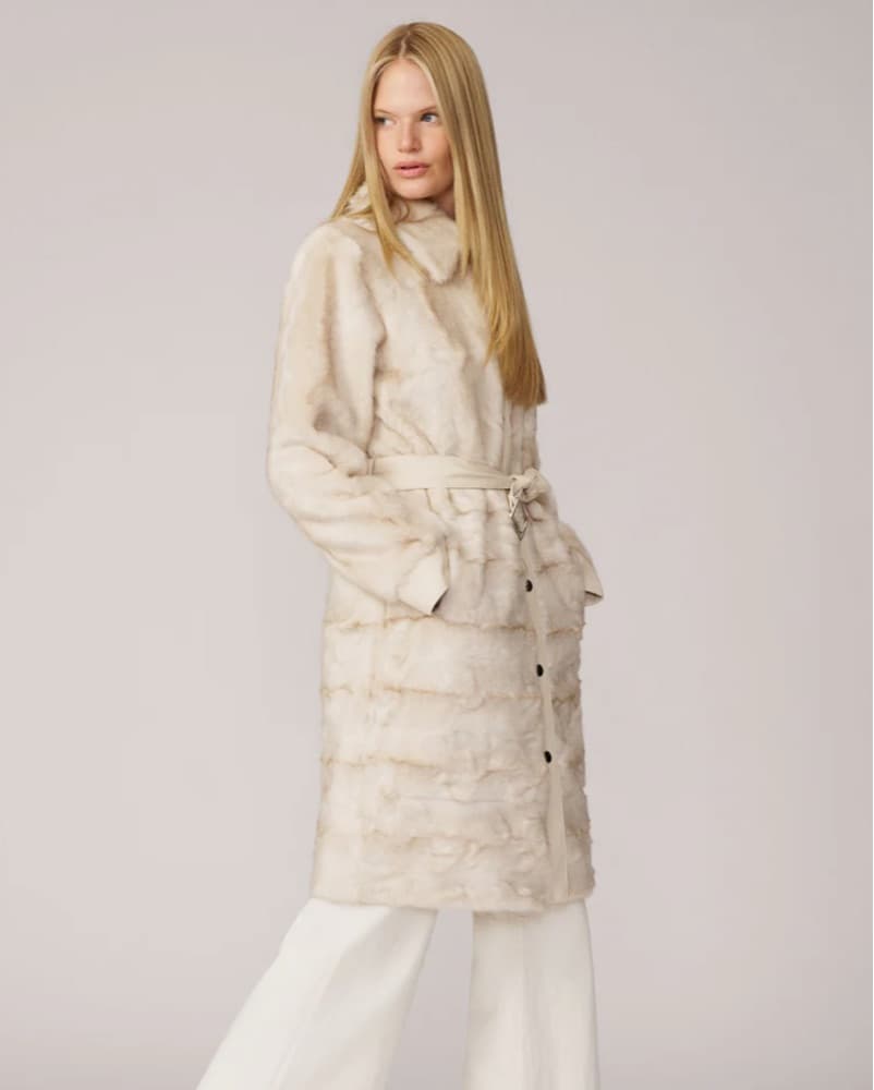 Adrienne Landau Elegant Faux Fur Coat - Image 2
