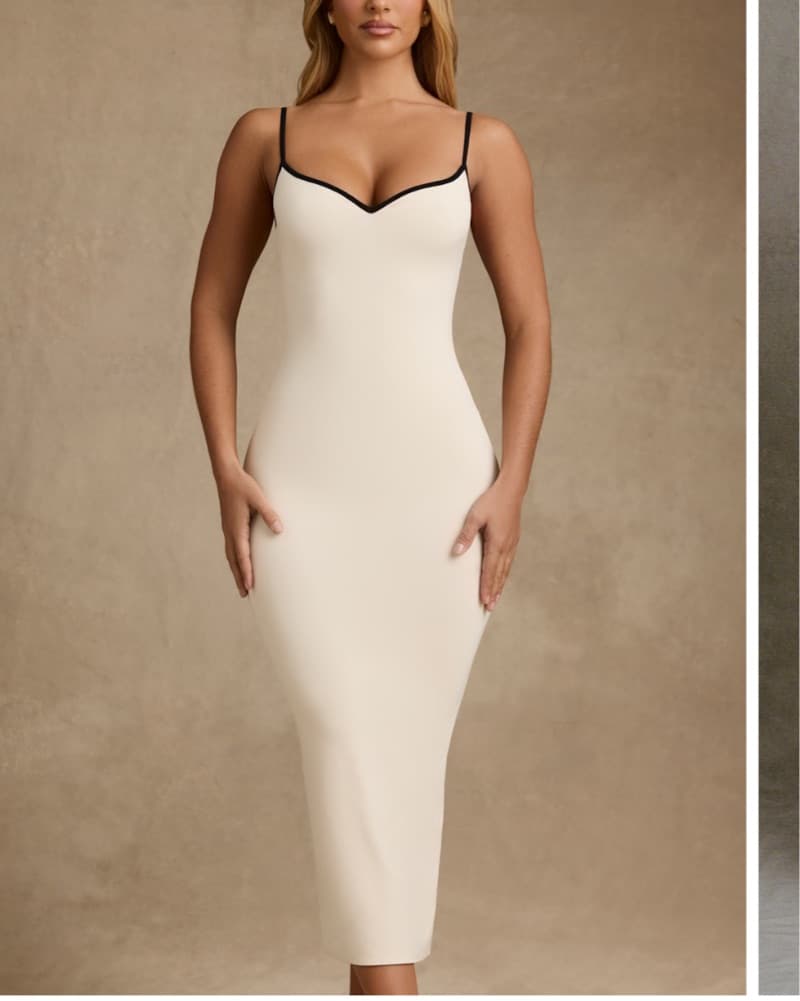 Elegant Ivory Midi Dress - Image 2