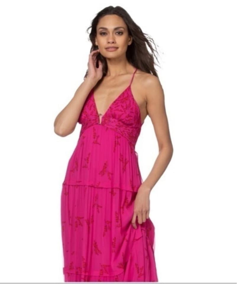 BA-SH Pink Long summer Dress - Image 1