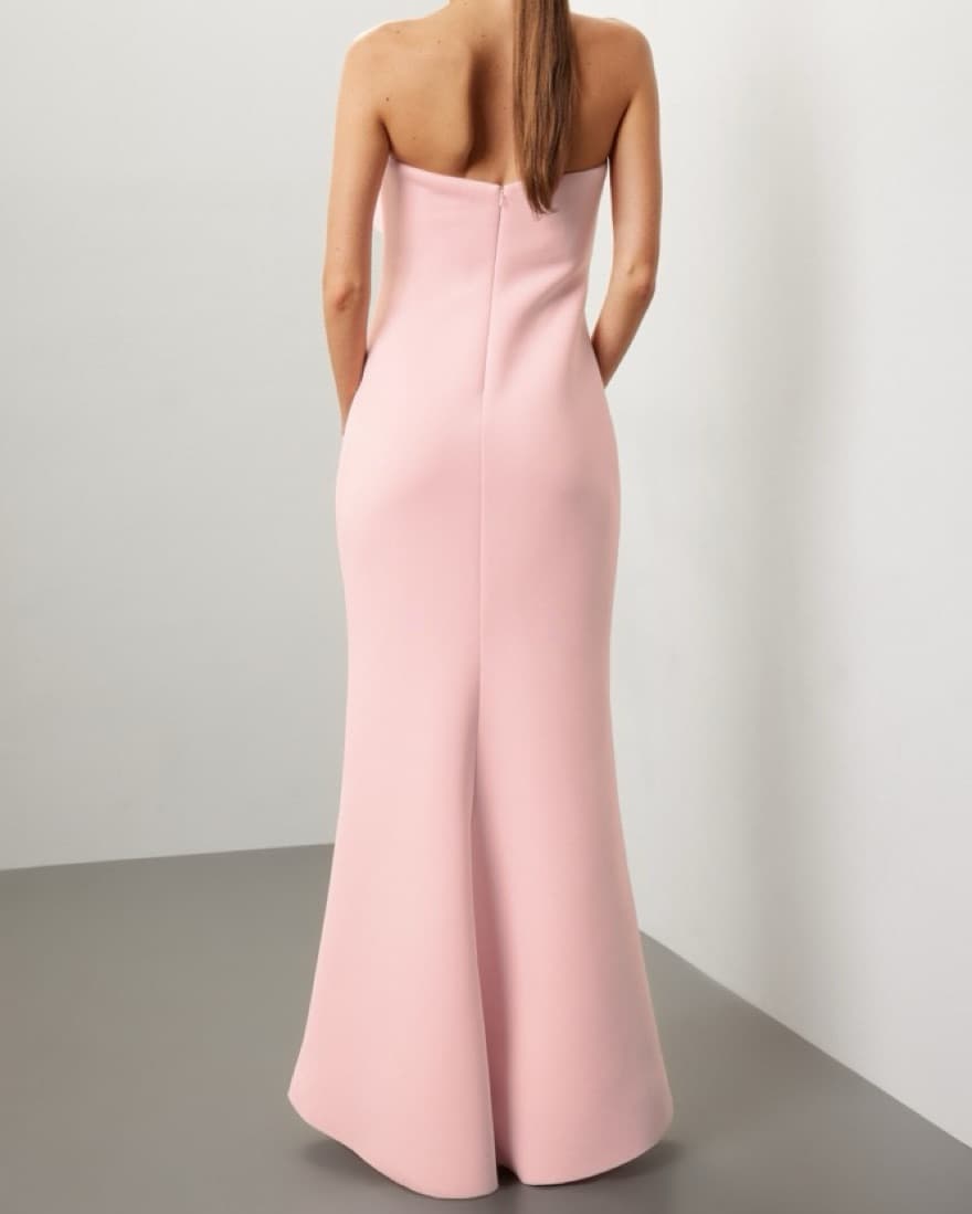 Badgley Mischka Rosette Strapless Gown - Image 4