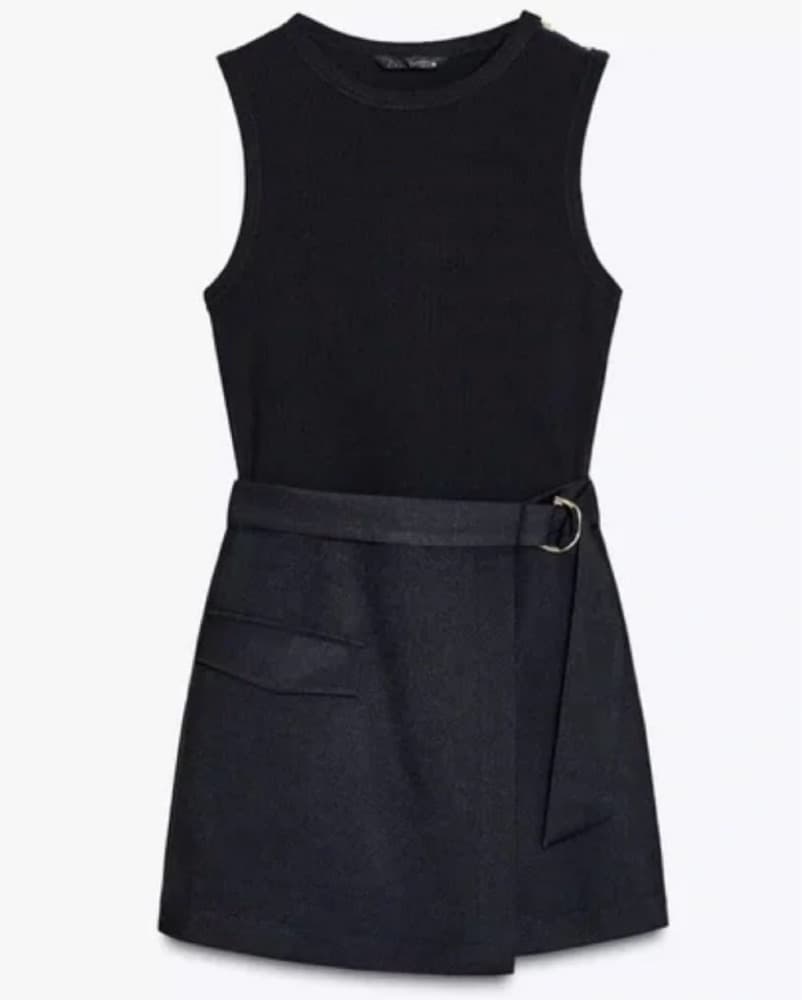 Black Scort/Romper With Belt  - Image 1