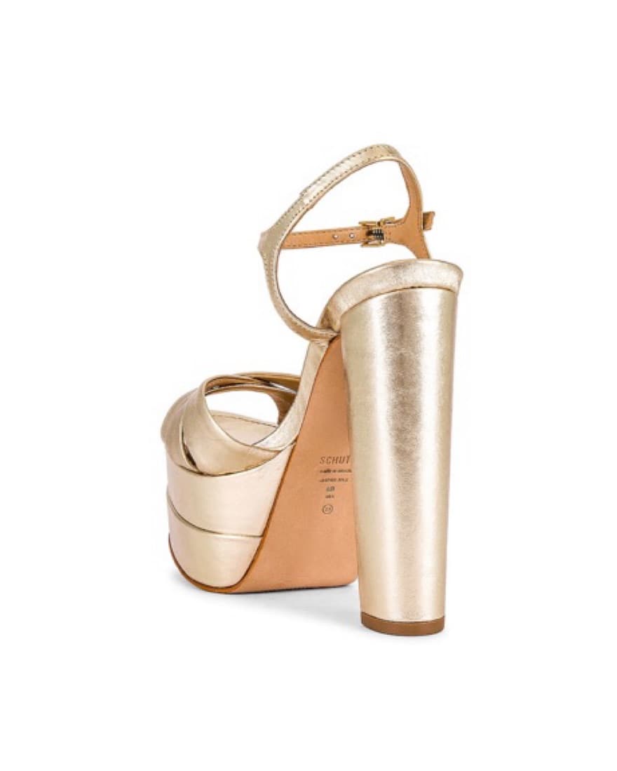 Schutz Gold Platform Heels - Image 4