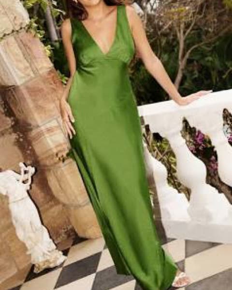 Nadia Maxi Satin Dress With Back Cowl - Image 1