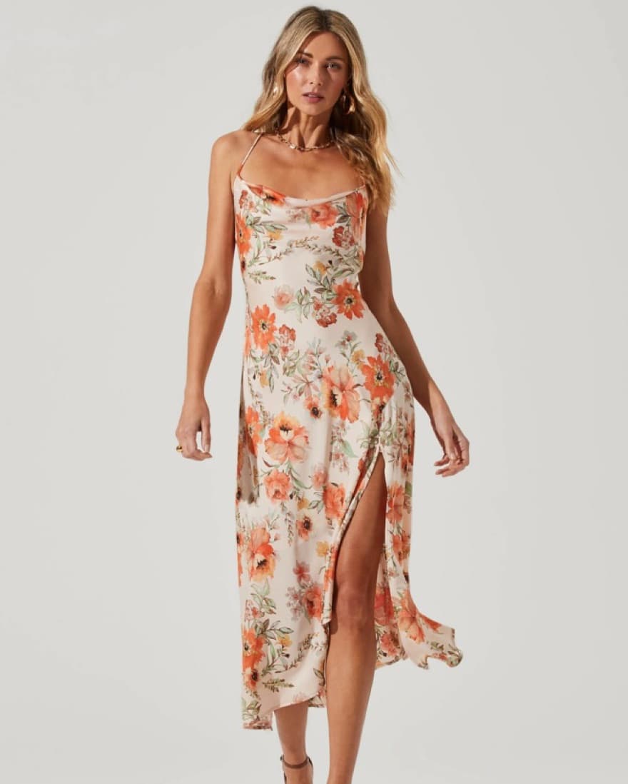ASTR The Label Gaia Dress Cream Orange - Image 1