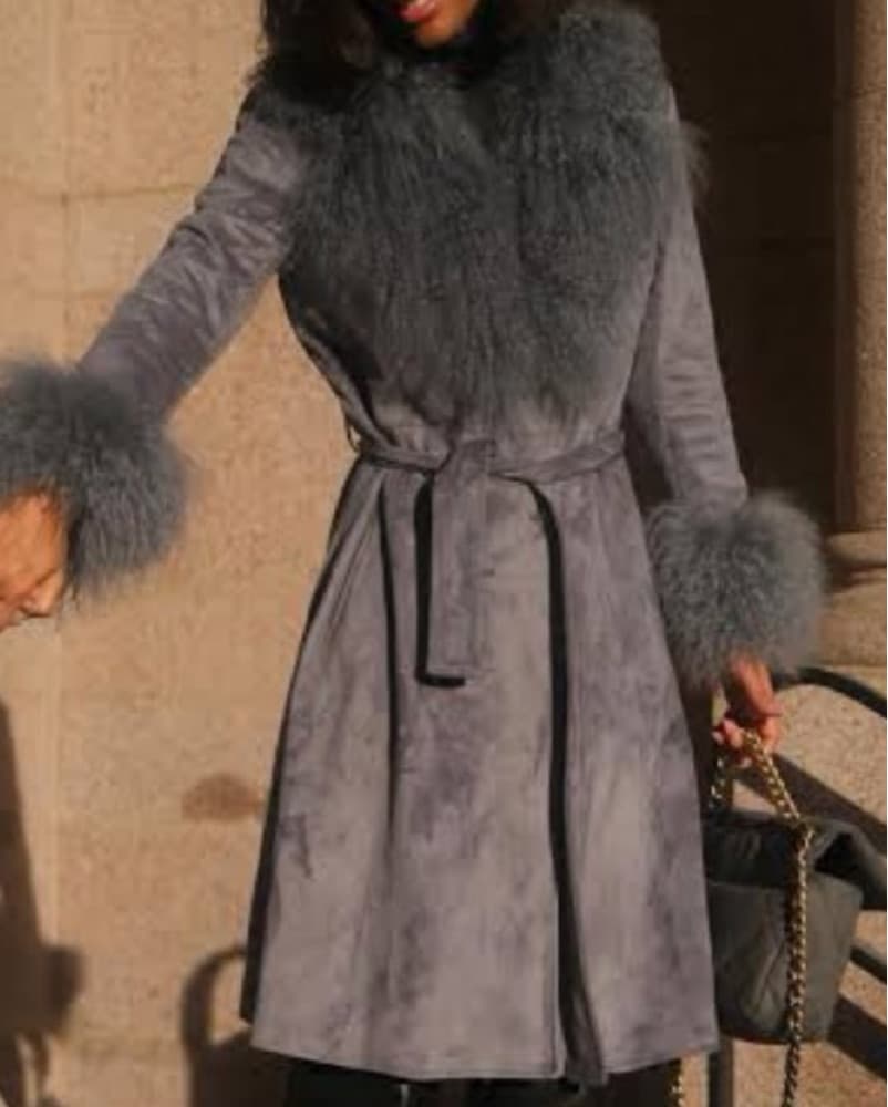 Charlotte Simone Penny Blue Wrap Coat - Image 3