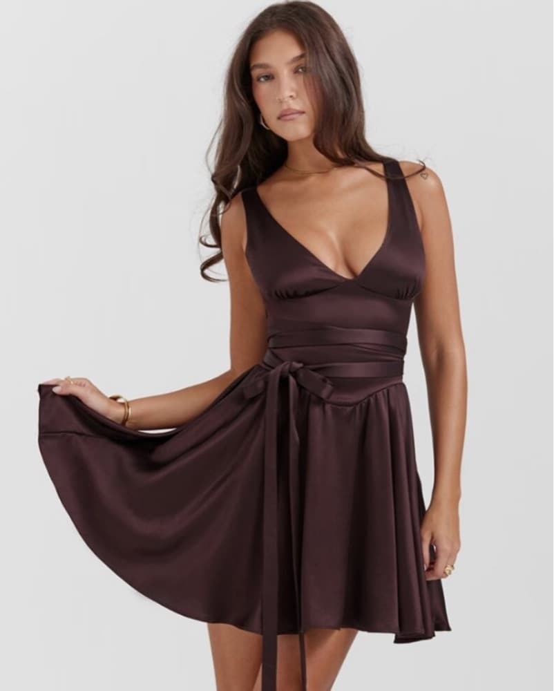 House of CB Rich Brown Dress - Image 3
