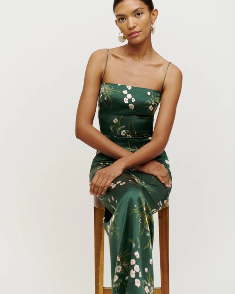 Stunning Satin Floral Maxi Dress - Image 1