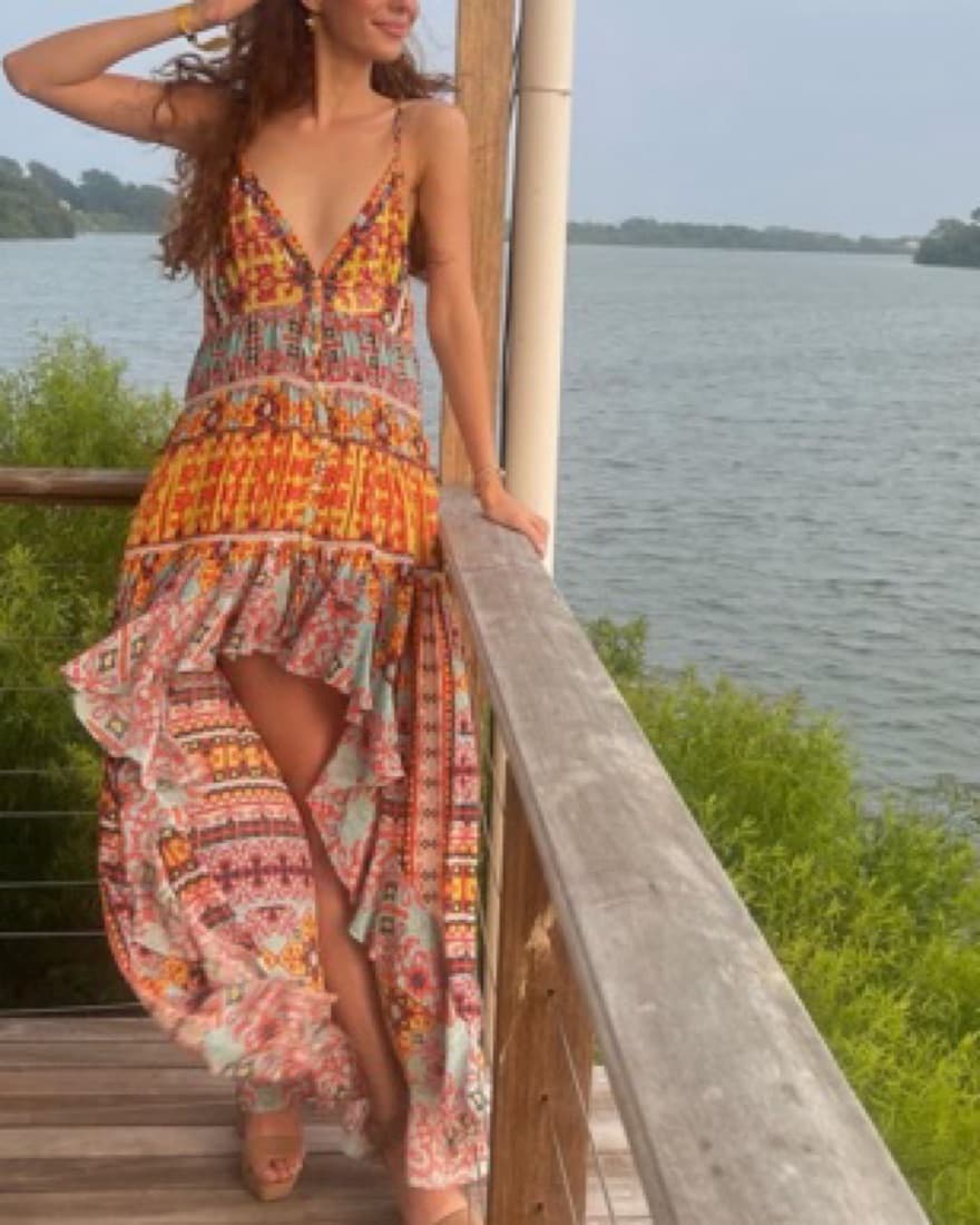 Rococo Sand Multicolored Maxi Dress - Image 1