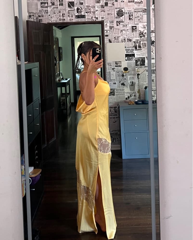 Yellow Open Back Dress - Image 4