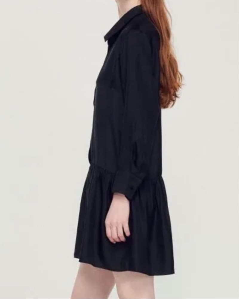 Sandro Drop Waist Long Sleeve Dress  - Image 3