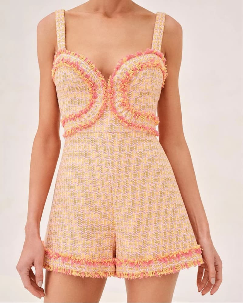 ALEXIS BLAINE ORANGE TWEED ROMPER - Image 1