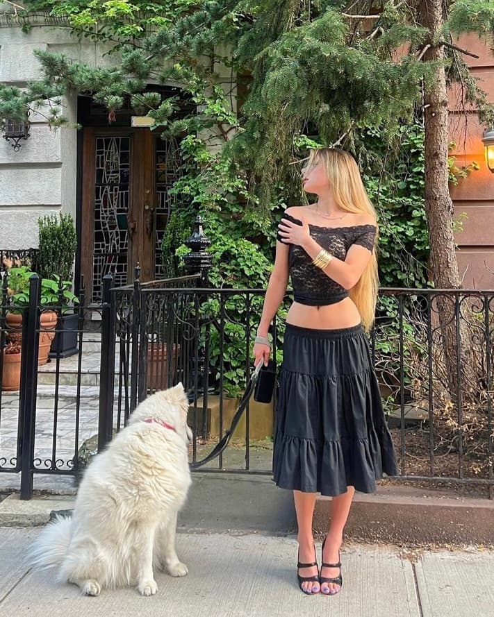 Black Midi Skirt  - Image 1