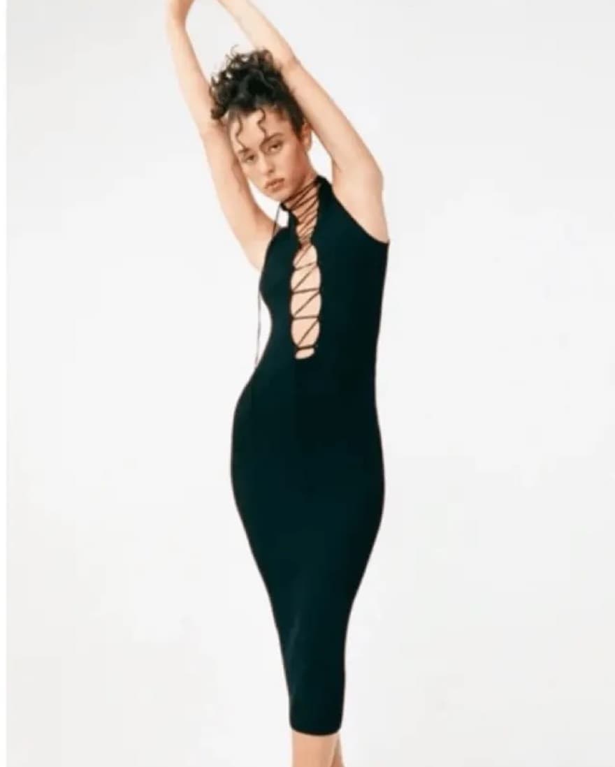 With Jean Amethyst Black Midi Knit Dress - Image 2
