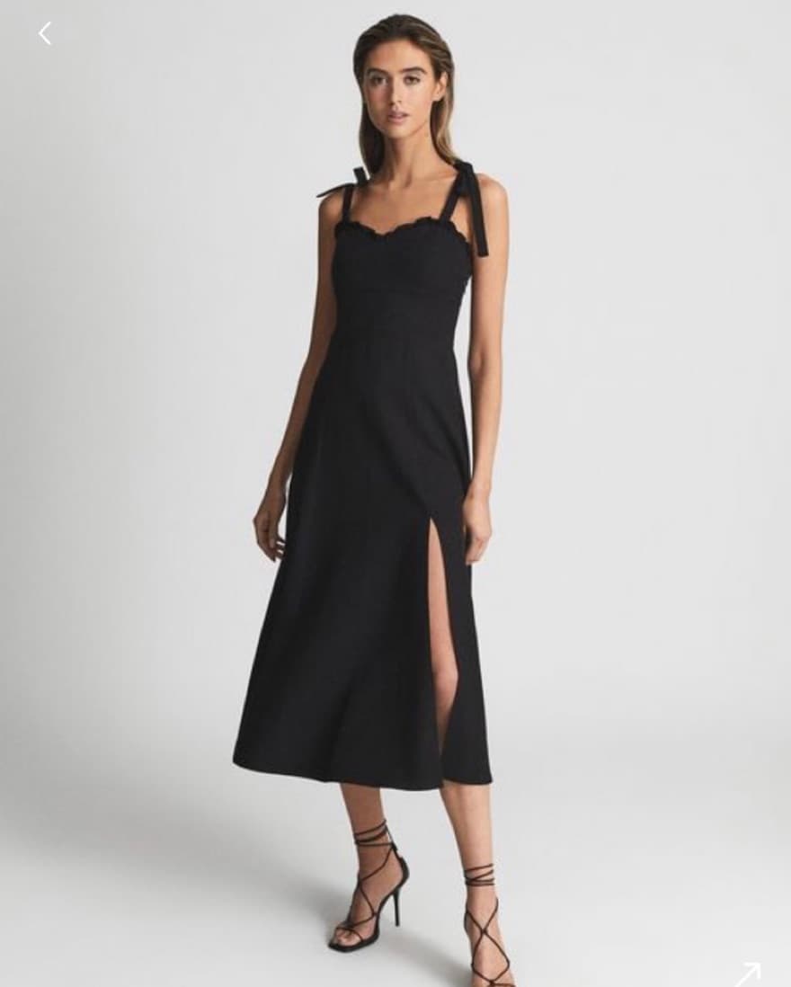 Reiss Linen Tied Strap Dress - Image 1