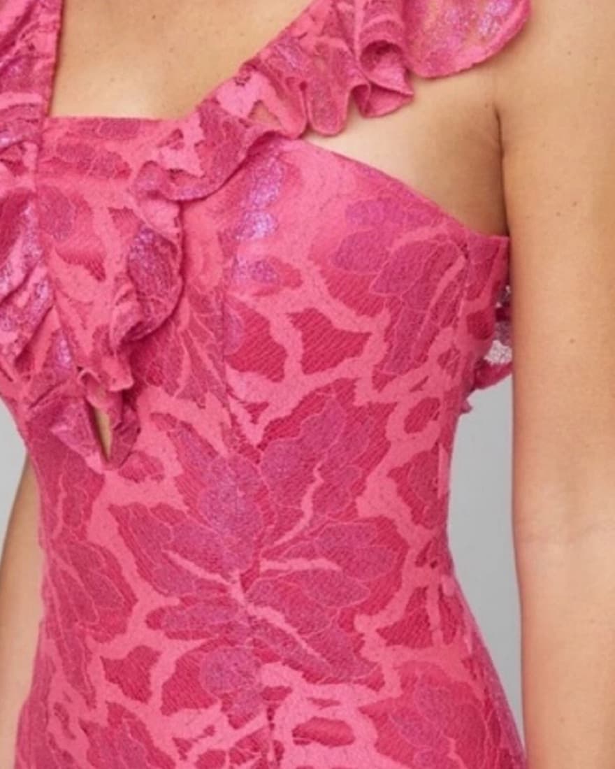 BEBE lace ruffle midi dress Size 12  - Image 3