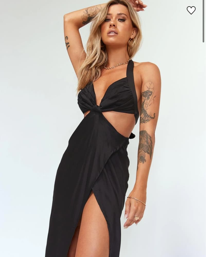 princess polly Lilo Midi Dress Black 0 - Image 3