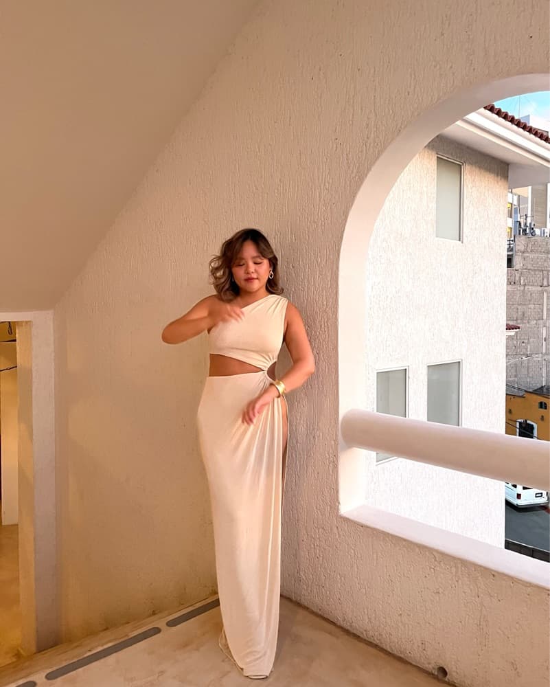 Meshki Cream One Shoulder Dress - Image 4
